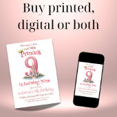 Invitation Il était une fois Princesse Castle Girl 9e anniver