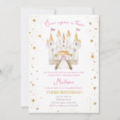 Invitation Il était une fois princesse château fille Annivers (Devant)