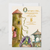 Invitation Il était une fois princesse château fille Annivers (Devant)