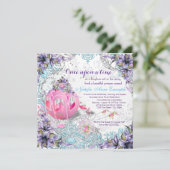 Invitation Il était une fois princesse fée conte anniversaire (Debout devant)