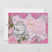 Invitation Il était une fois princesse fête d'anniversaire (Devant)