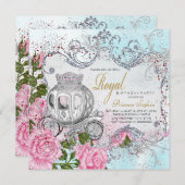 Invitation Il était une fois princesse fête d'anniversaire (Devant / Derrière)