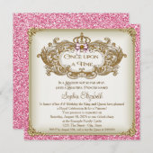 Invitation Il était une fois princesse fête d'anniversaire (Devant / Derrière)