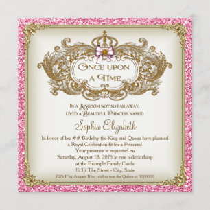 Invitation Il était une fois princesse fête d'anniversaire