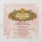 Invitation Il était une fois princesse fête d'anniversaire (Devant / Derrière)