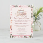 Invitation Il était une fois princesse rose (Debout devant)