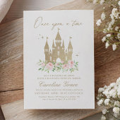 Invitation Il était une fois rose Floral Princesse Anniversai