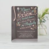 Invitation Il était une fois rose nuptiale de douche de livre (Debout devant)