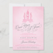 Invitation Il Était Une Fois Un Baby shower De Fille De Châte (Devant)