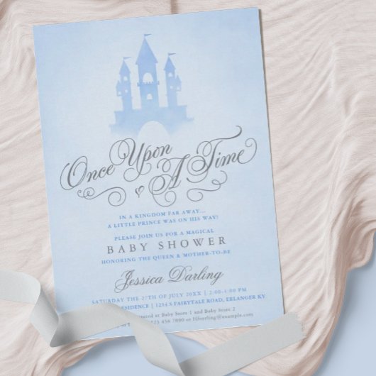 Invitation Il Était Une Fois Un Baby shower De Garçon De Chât
