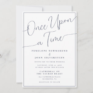 Invitation Il était une fois un mariage minimaliste avec scén