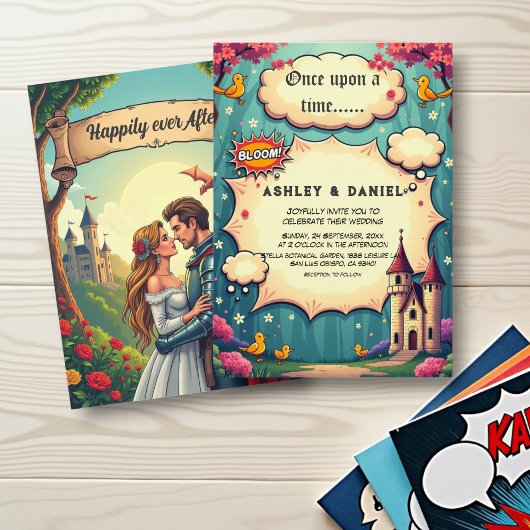 Invitation Il Était Une Fois Woodland Castle Fairytale Mariag