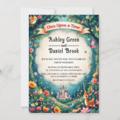 Invitation Il Était Une Fois Woodland Castle Fairytale Mariag (Devant)