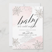 Invitation Il fait froid à l'extérieur Baby shower d'aquarell (Devant)