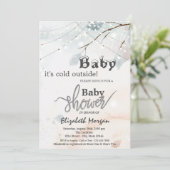 Invitation Il fait froid à l'extérieur du Baby shower de bran (Debout devant)