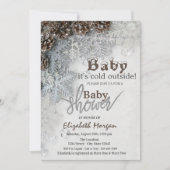 Invitation Il fait froid à l'extérieur du Baby shower de floc (Devant)
