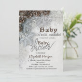 Invitation Il fait froid à l'extérieur du Baby shower de floc (Debout devant)