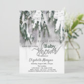Invitation Il fait froid à l'extérieur du Baby shower de neig (Debout devant)