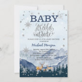 Invitation Il fait froid à l'extérieur du Baby shower des mon (Devant)