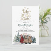 Invitation Il fait froid à l'extérieur du Baby shower des pin (Debout devant)