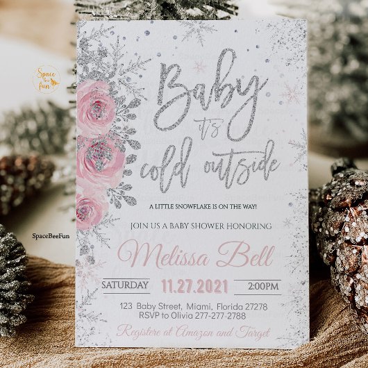 Invitation Il fait froid à l'extérieur du Baby shower d'hiver