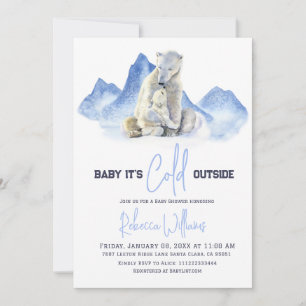 Invitation Il fait froid à l'extérieur du Baby shower d'ours 