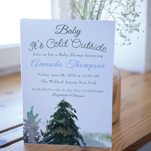 Invitation Il fait froid dehors Baby shower d'arbre de Noël