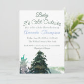 Invitation Il fait froid dehors Baby shower d'arbre de Noël (Debout devant)