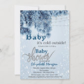 Invitation Il fait froid dehors Baby shower de branches de pi (Devant)