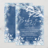 Invitation Il fait froid dehors Baby shower de Noël de Flamme (Devant / Derrière)