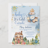 Invitation Il fait froid dehors Baby shower de pain d'épices  (Devant)