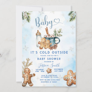 Invitation Il fait froid dehors Baby shower de pain d'épices