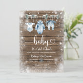 Invitation Il fait froid dehors Baby shower d'hiver de vêteme (Debout devant)