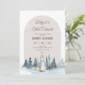 Invitation Il fait froid devant le baby shower Peter Rabbit A (Debout devant)