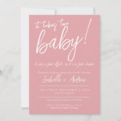 Invitation Il Faut Deux Efforts Conjoints De Baby shower Coed (Devant)