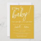 Invitation Il Faut Deux Efforts Conjoints De Baby shower Coed (Devant)