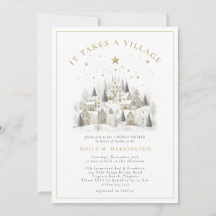 Invitation Il faut tout un village pour une baby shower photo