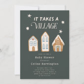 Invitation Il faut un Baby shower de garçon de village (Devant)