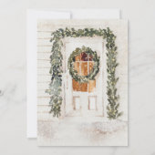 Invitation Il faut un Baby shower d'hiver neige du village (Dos)