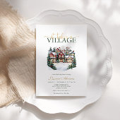 Invitation Il faut un Baby shower d'hiver neige du village