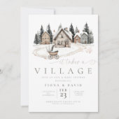 Invitation Il faut un Baby shower Village (Devant)