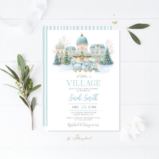 Invitation Il Faut Un Baby shower Village