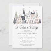 Invitation Il faut un Baby shower villageois moelleux (Devant)