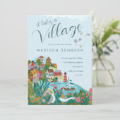 Invitation Il faut un garçon de village baby shower fête (Debout devant)