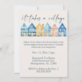 Invitation "Il faut un village" Adoption Foster Care Douche (Devant)