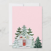 Invitation Il faut un village baby shower rose d'hiver (Dos)