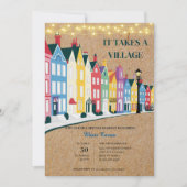 Invitation Il faut un village Fête de naissance artisanale mo (Devant)