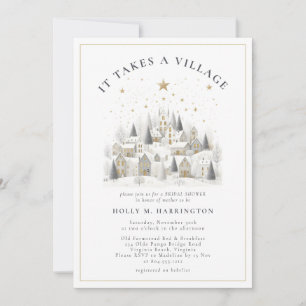 Invitation Il faut un village pour une baby shower photo hive