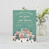Invitation Il faut un village vacances Noël Baby shower (Debout devant)
