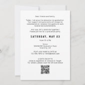 Invitation Il l'a fait Code QR de photo de remise des diplôme (Dos)